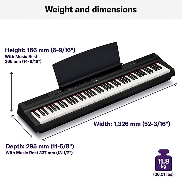 Yamaha P-125 Digital Piano Black 88 Key - Image 6