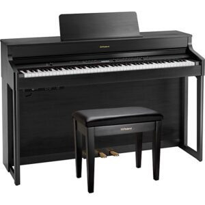 Roland HP702 Digital Upright Piano With Bench Charcoal Black