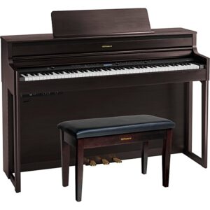 Roland HP704 Digital Upright Piano With Bench Dark Rosewood