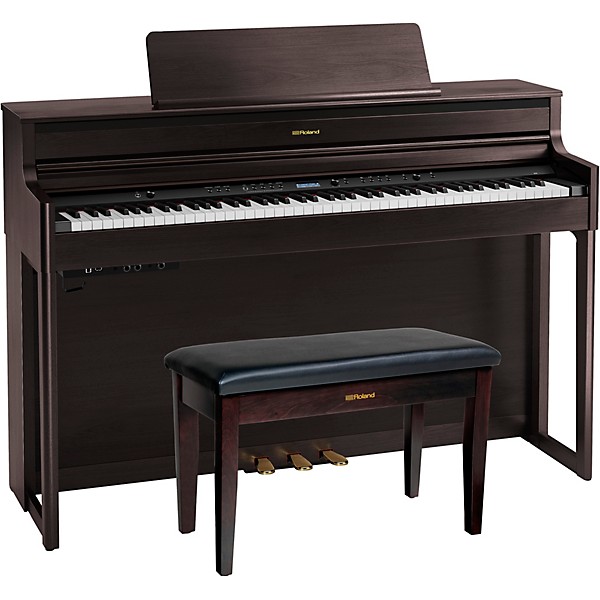 Roland HP704 Digital Upright Piano With Bench Dark Rosewood